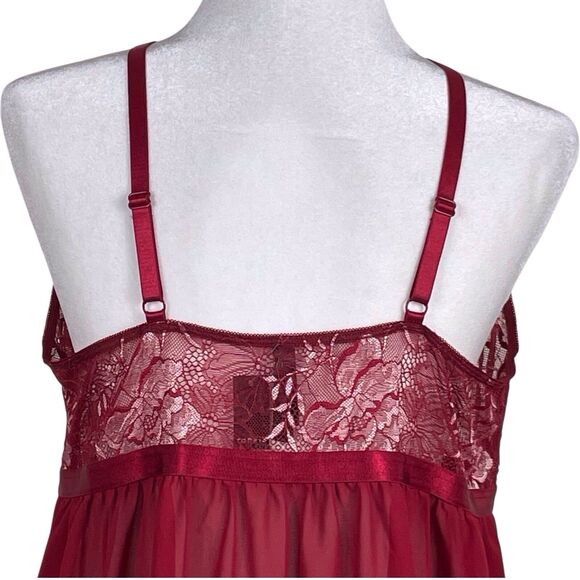 NWT Torrid Lace High Neck Babydoll Size 2 Red Sleeveless Adjustable Straps - Picture 11 of 15